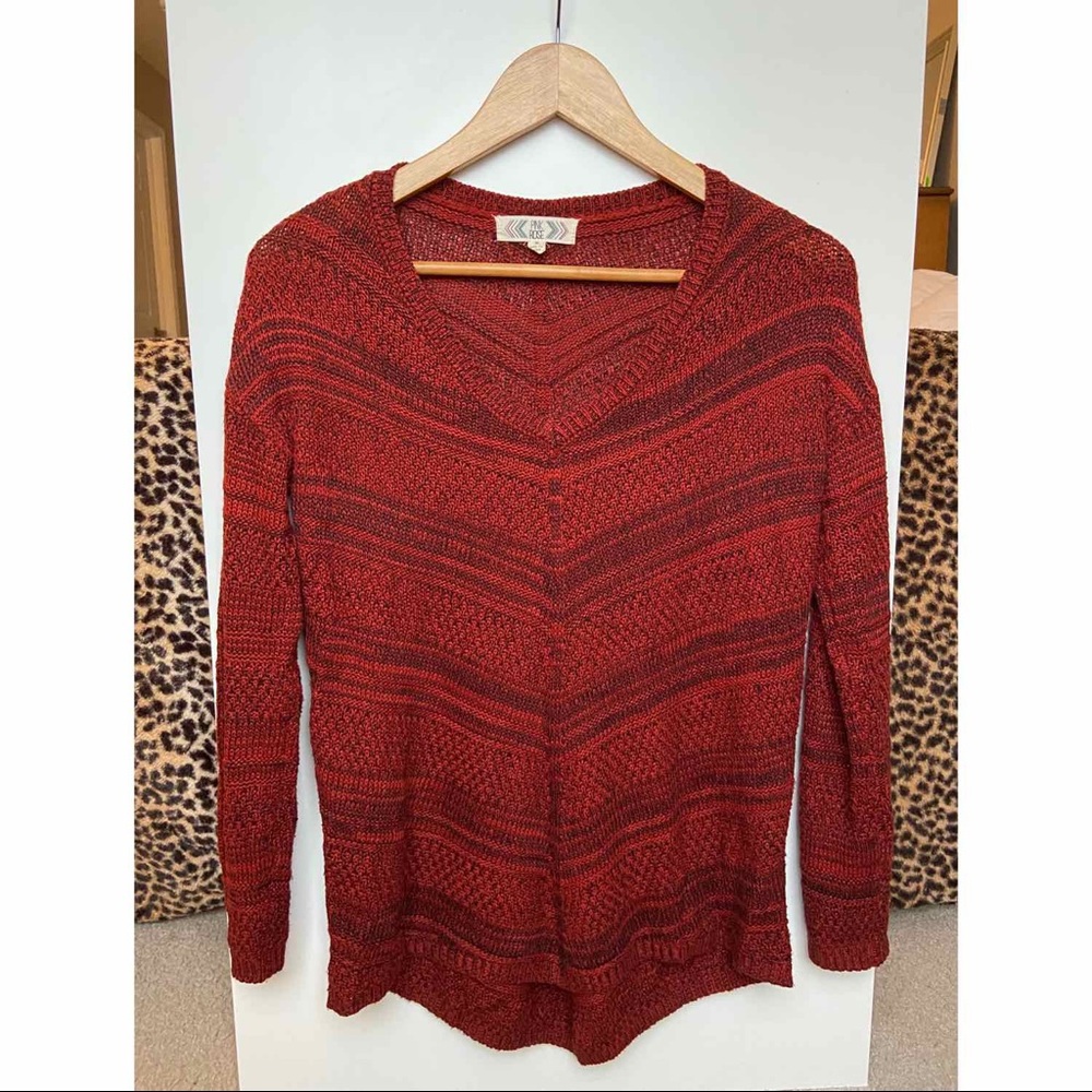 Orange striped sweater